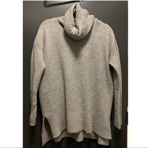 Gray Turtleneck Tunic Sweater